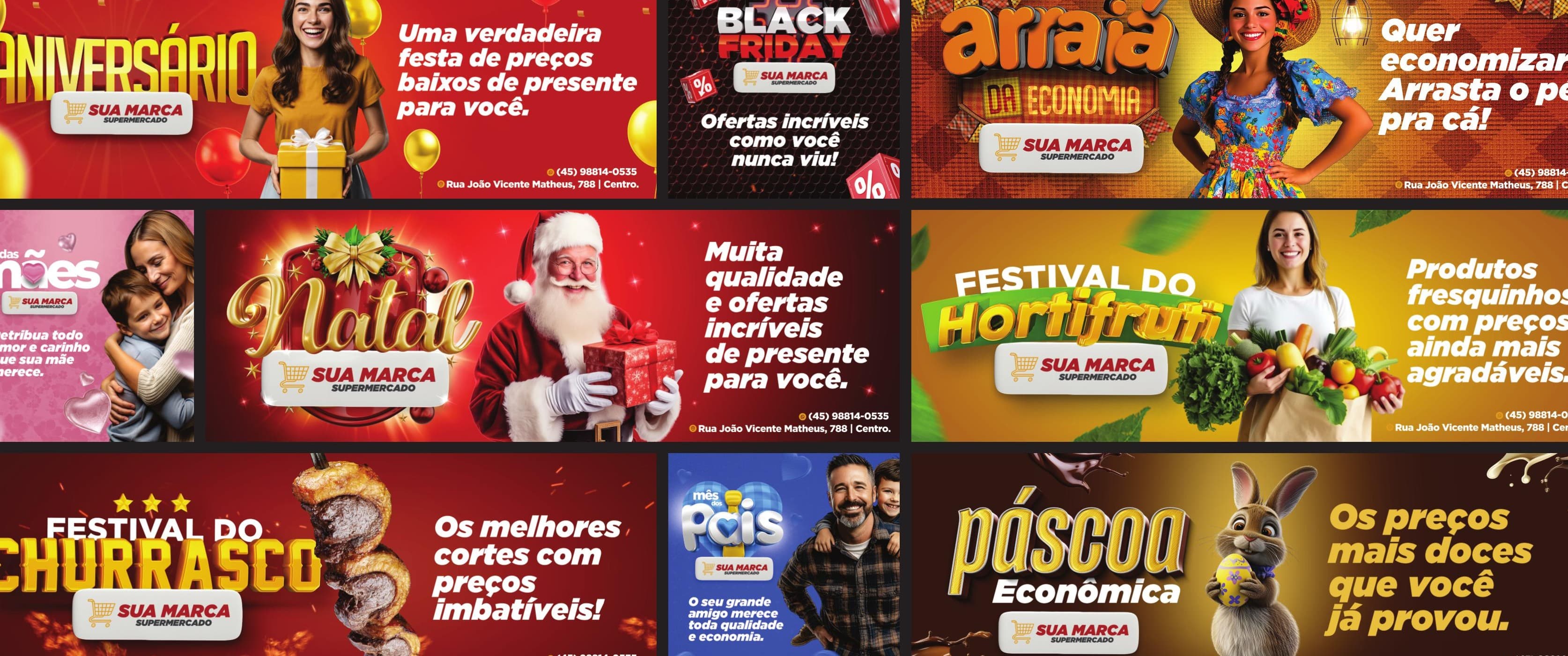 Mosaico completo de campanhas do Layout 01
